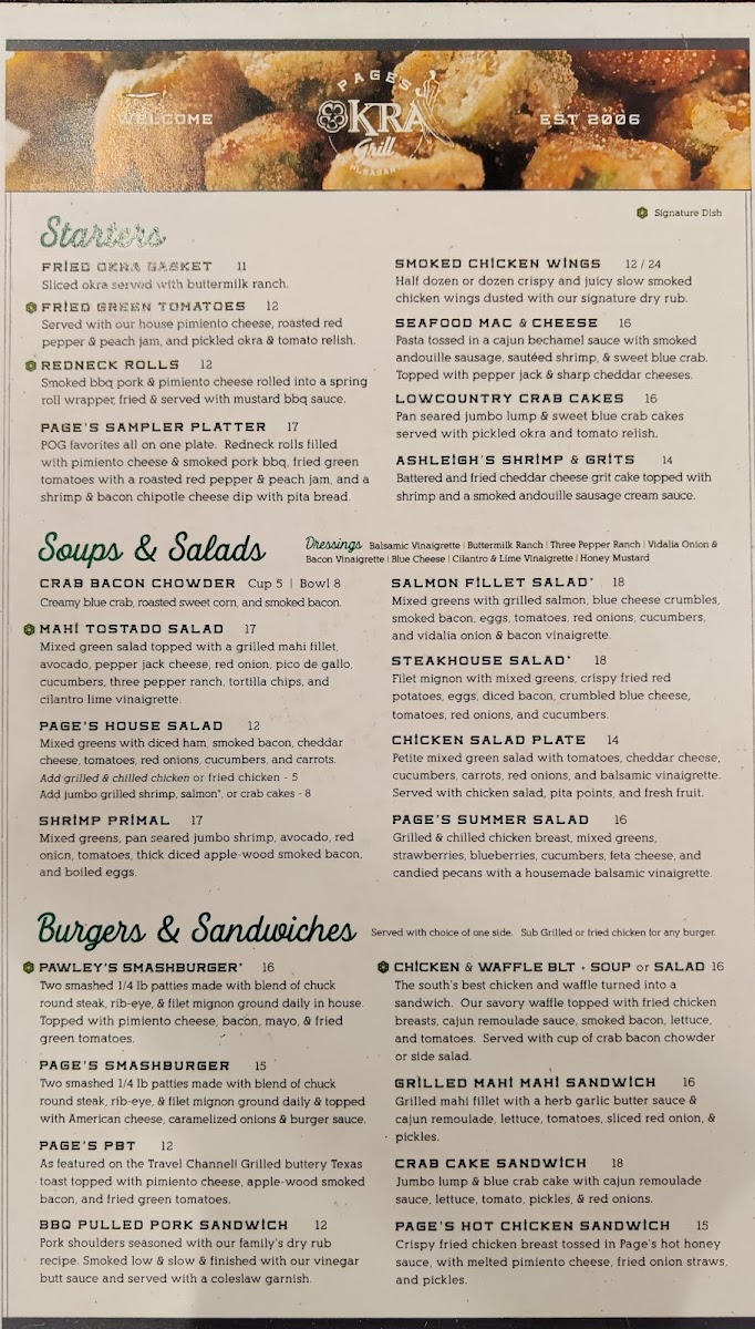 Page's Okra Grill Menu - Image 4